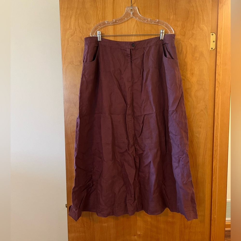 J. Jill Linen Skirt Long Modest Church Pockets Vintage NWT Size XL Tall XLT